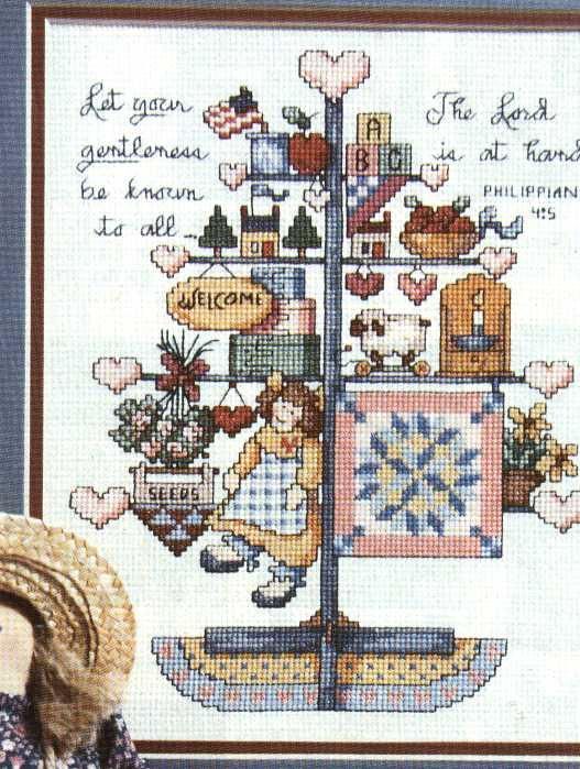 Schema punto croce Country Tree 01