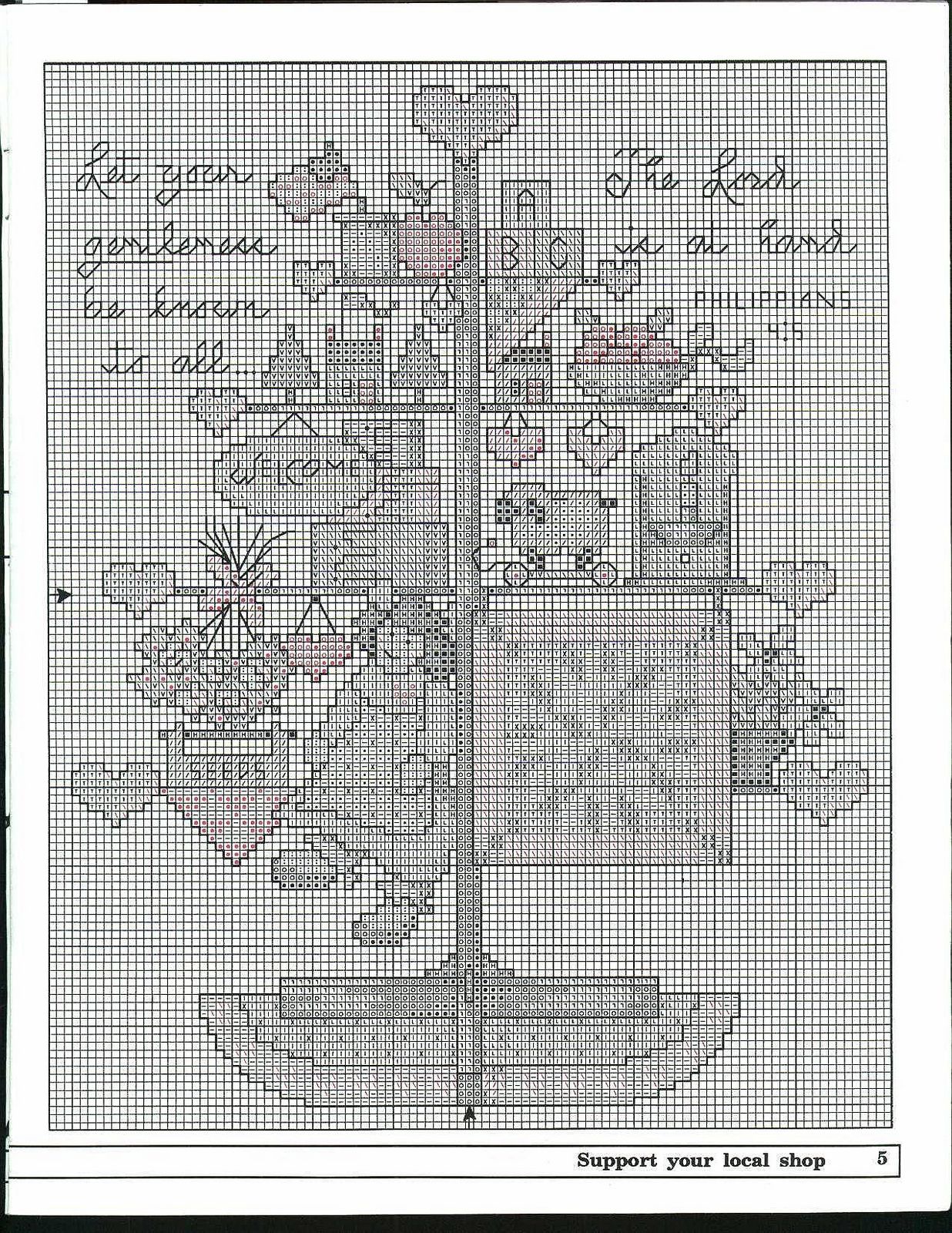 Schema punto croce Country Tree 02