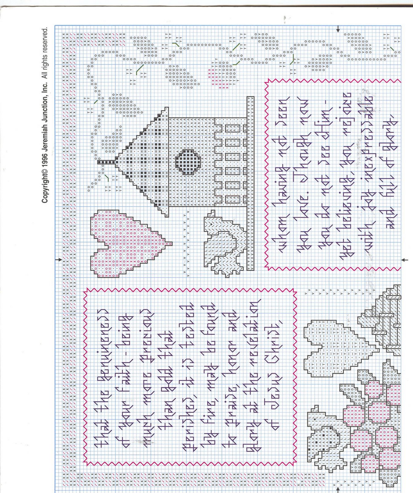 Schema punto croce Cuntry Cats Quilts 02