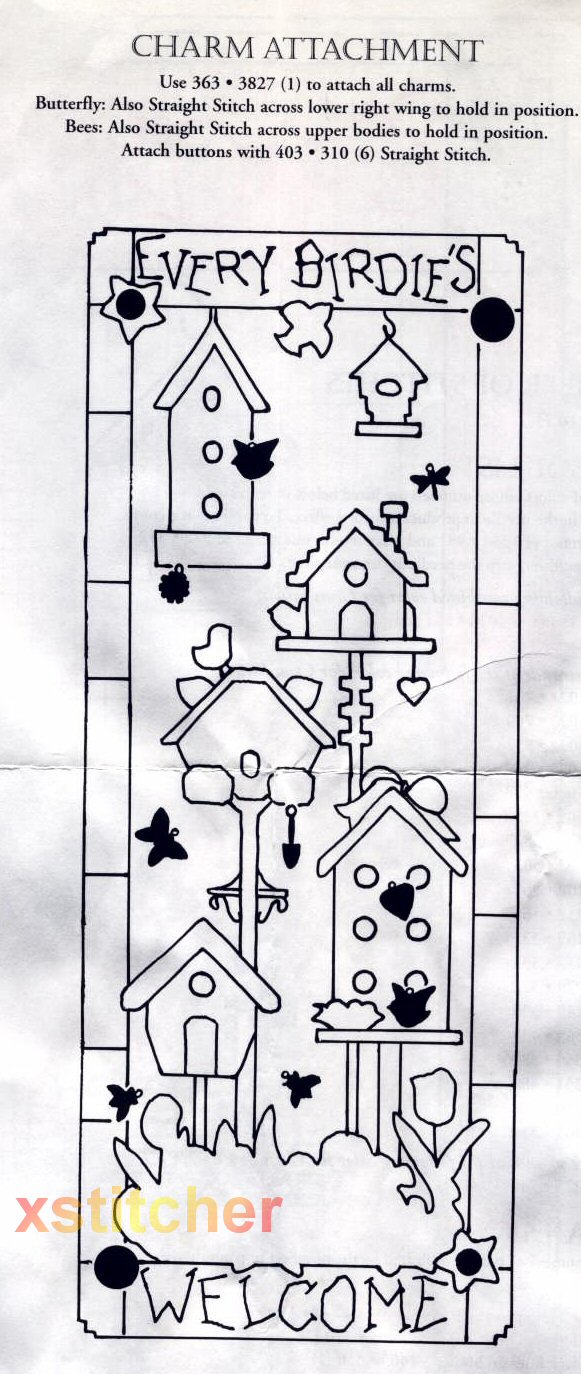 Schema punto croce Every Birdies Welcome 01