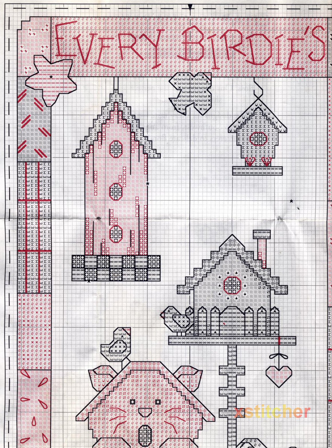 Schema punto croce Every Birdies Welcome 04