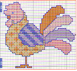 Schema punto croce Gallo Country