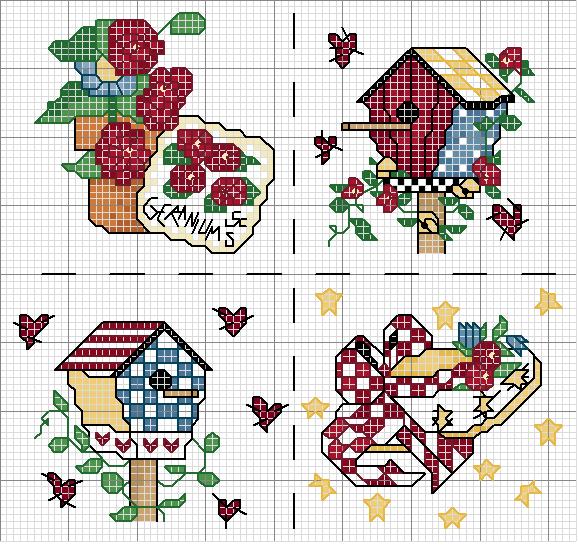 Schema punto croce Garden Pillow