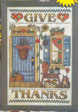 Schema punto croce Give Thanks 01