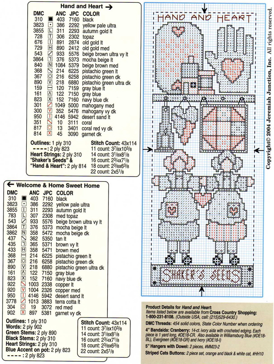 Schema punto croce Hand It Up 03