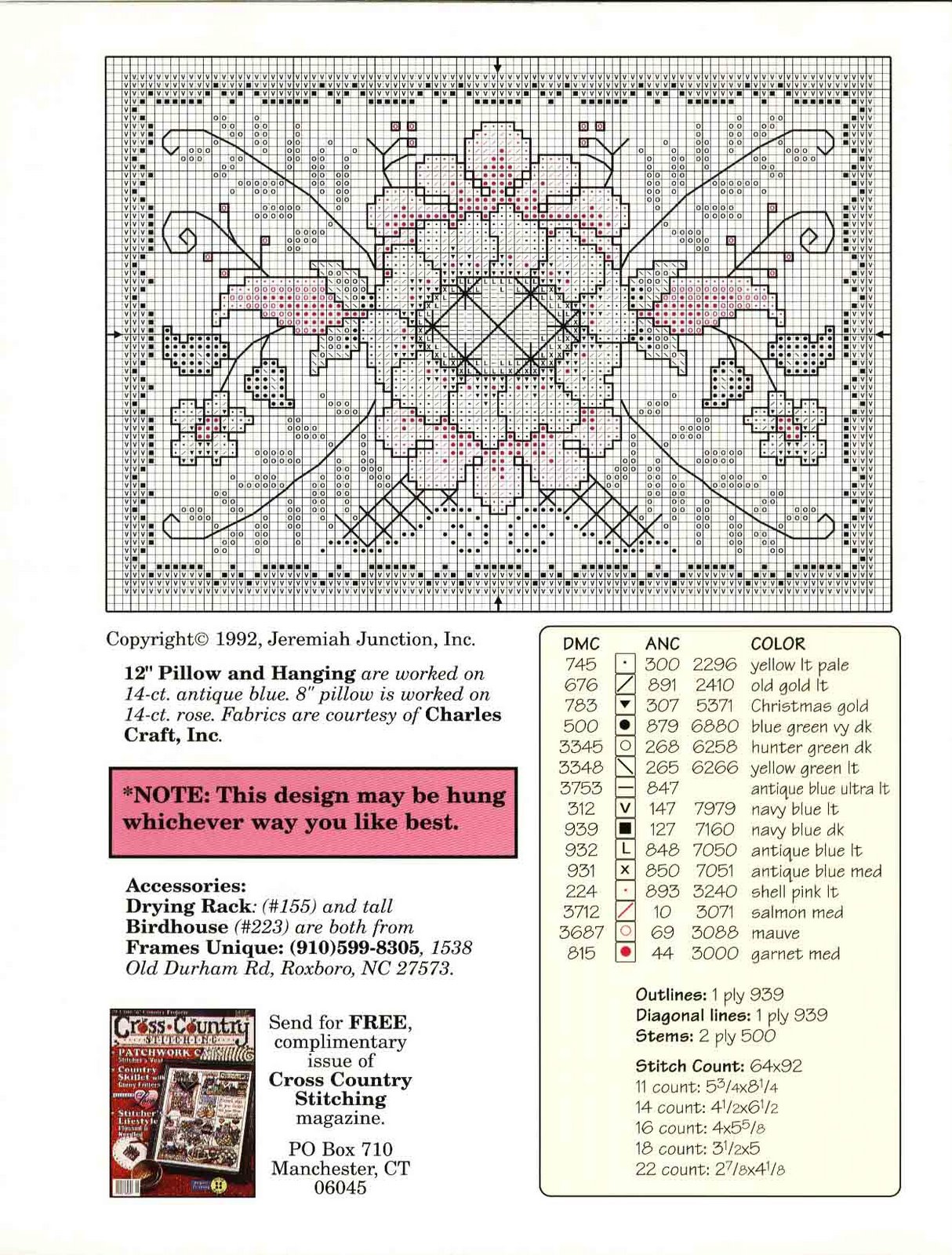 Schema punto croce Hearts And Flowers 02