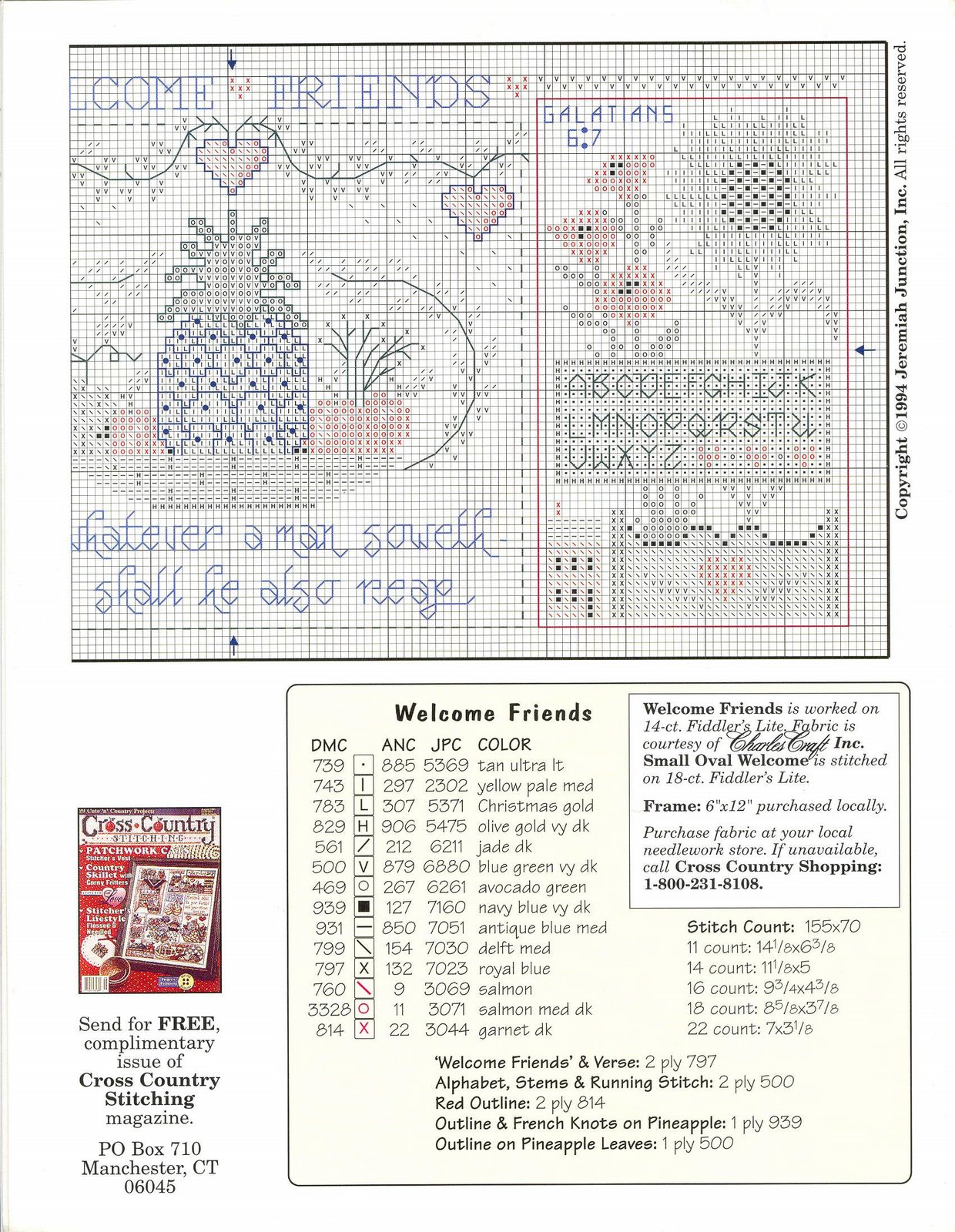 Schema punto croce Hertfelt Welcome 04