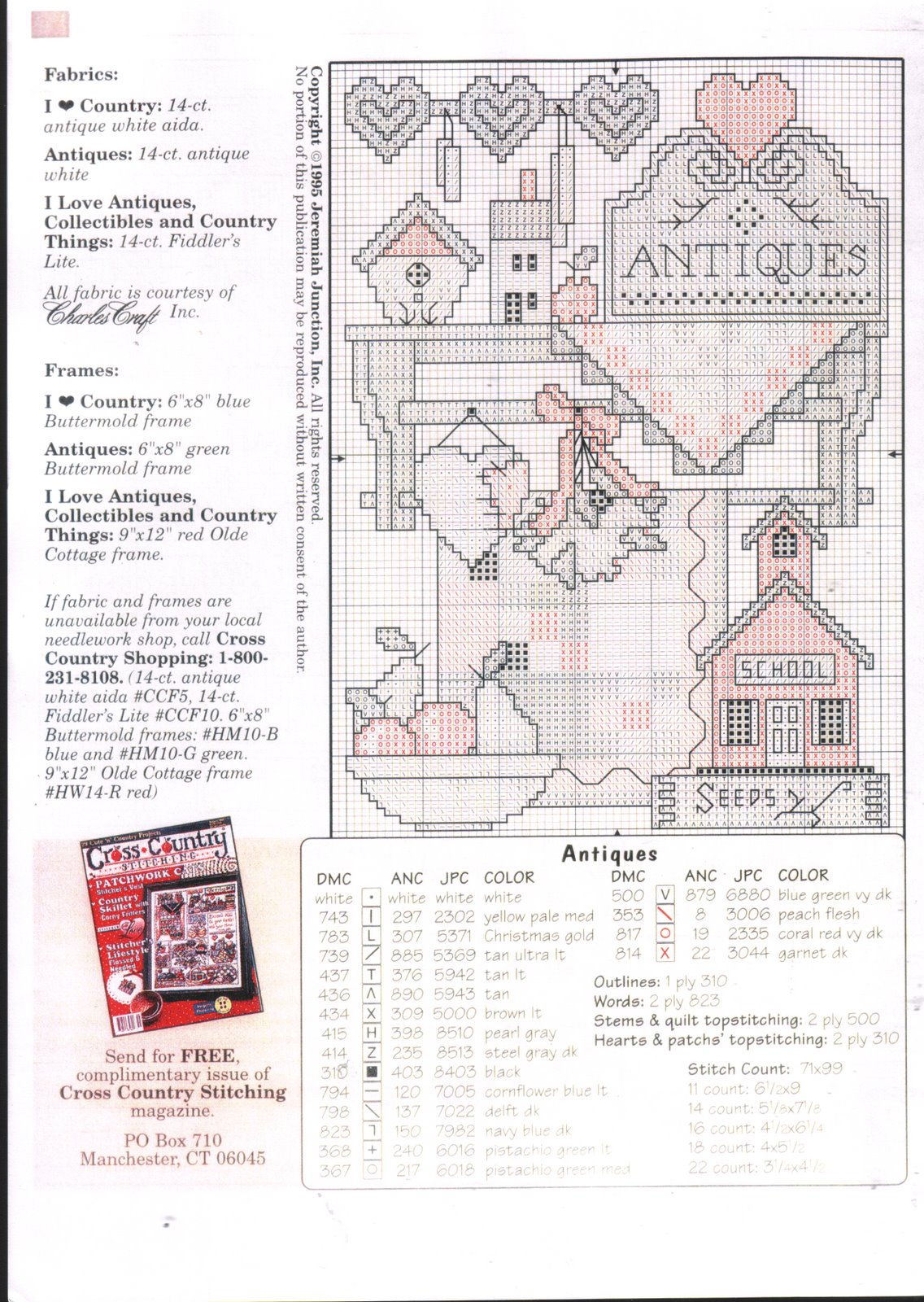 Schema punto croce I Love Antiques 02