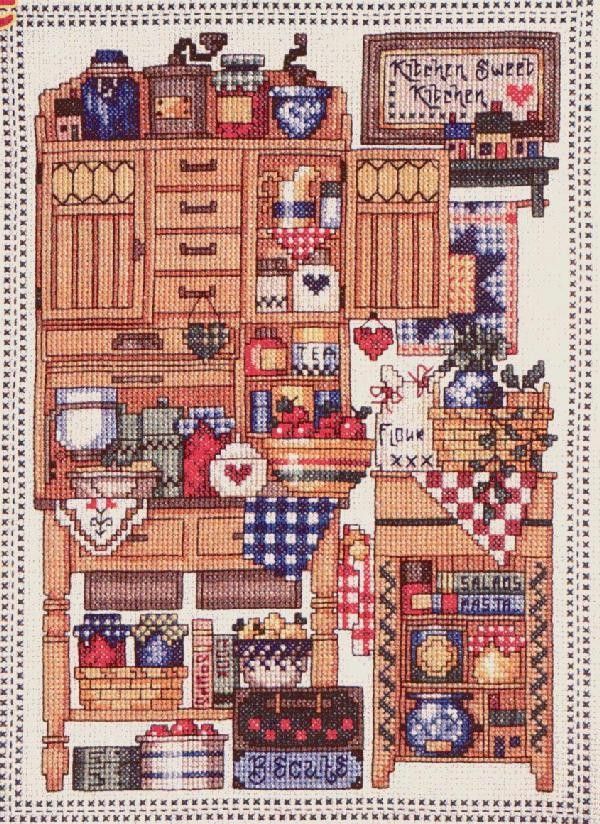 Schema punto croce Kitchen Sweet Kitchen 01