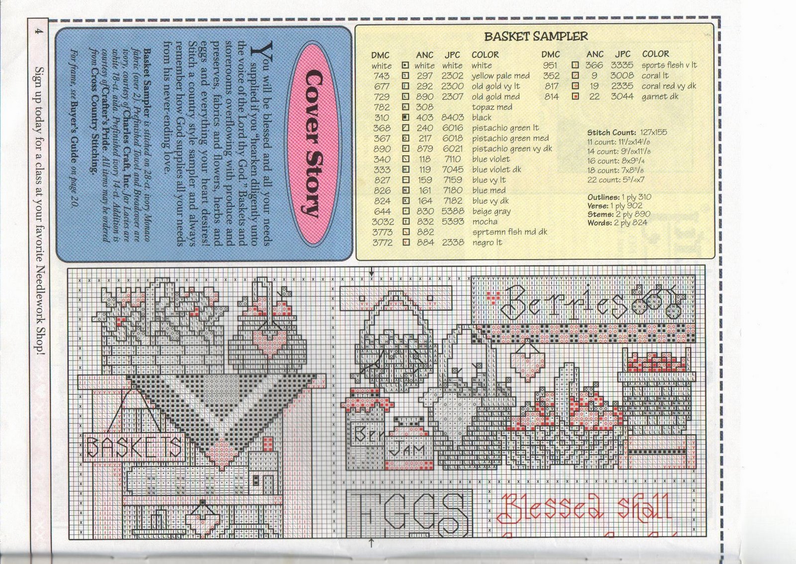 Schema punto croce Love Baskets  02