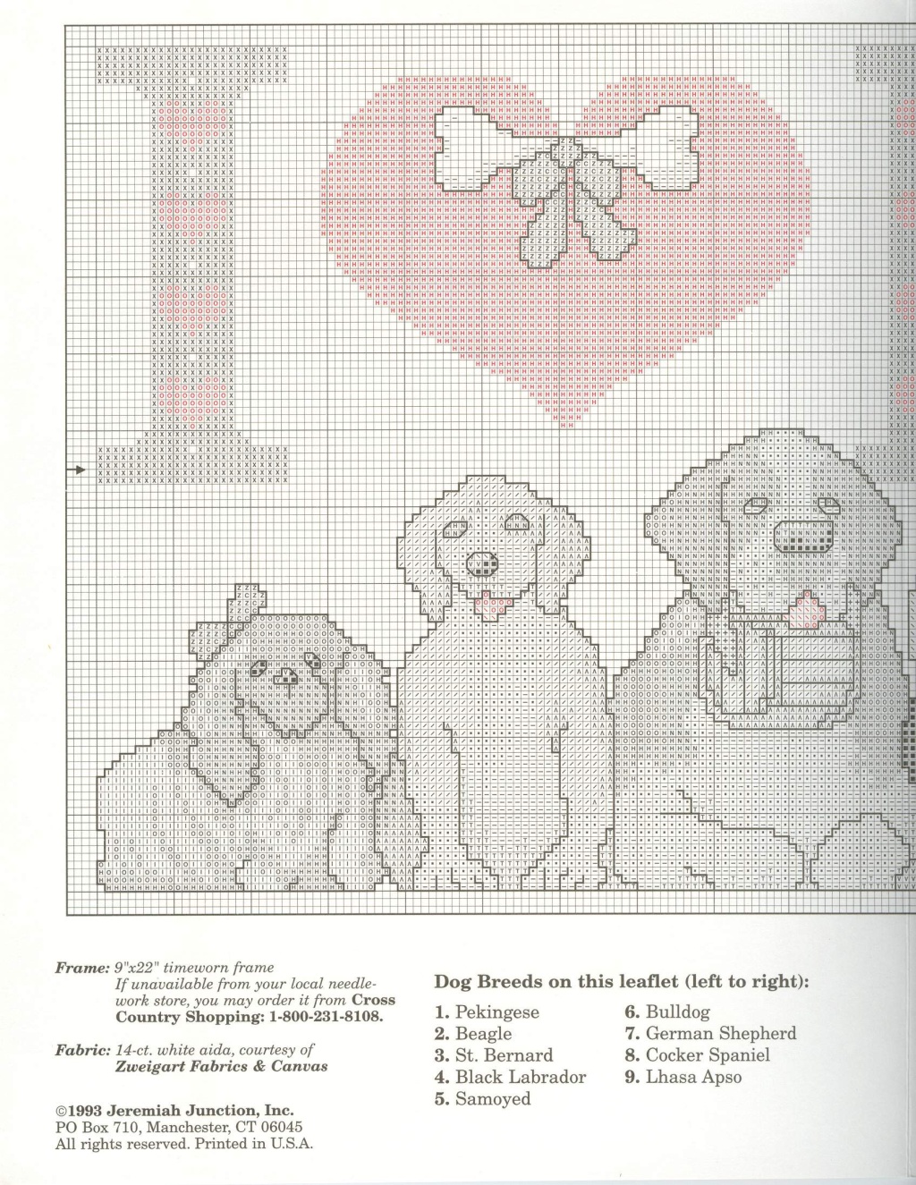 Schema punto croce Love Dog 02