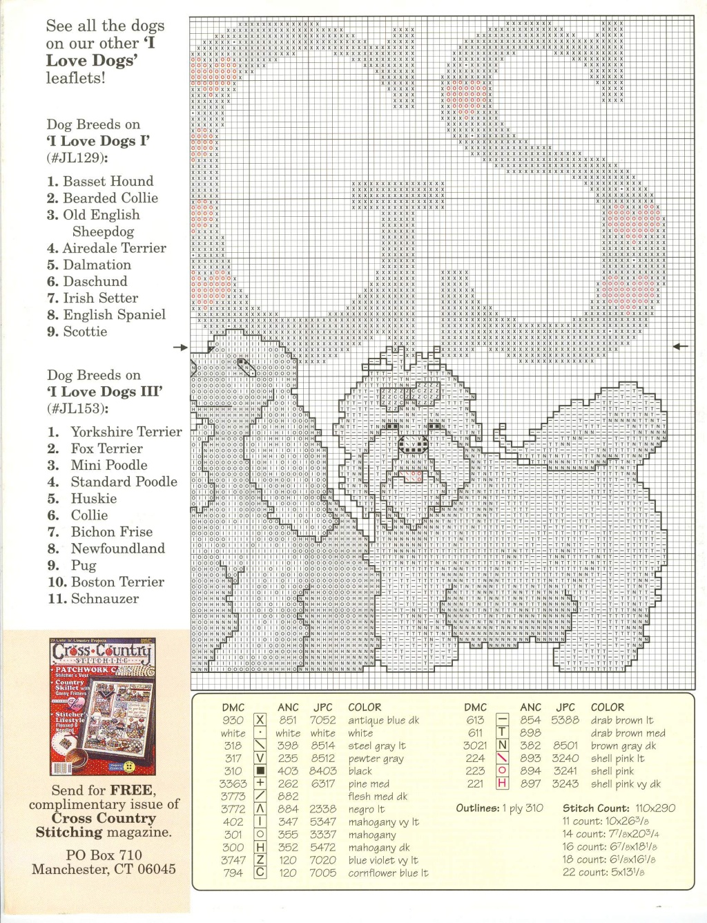 Schema punto croce Love Dog 04