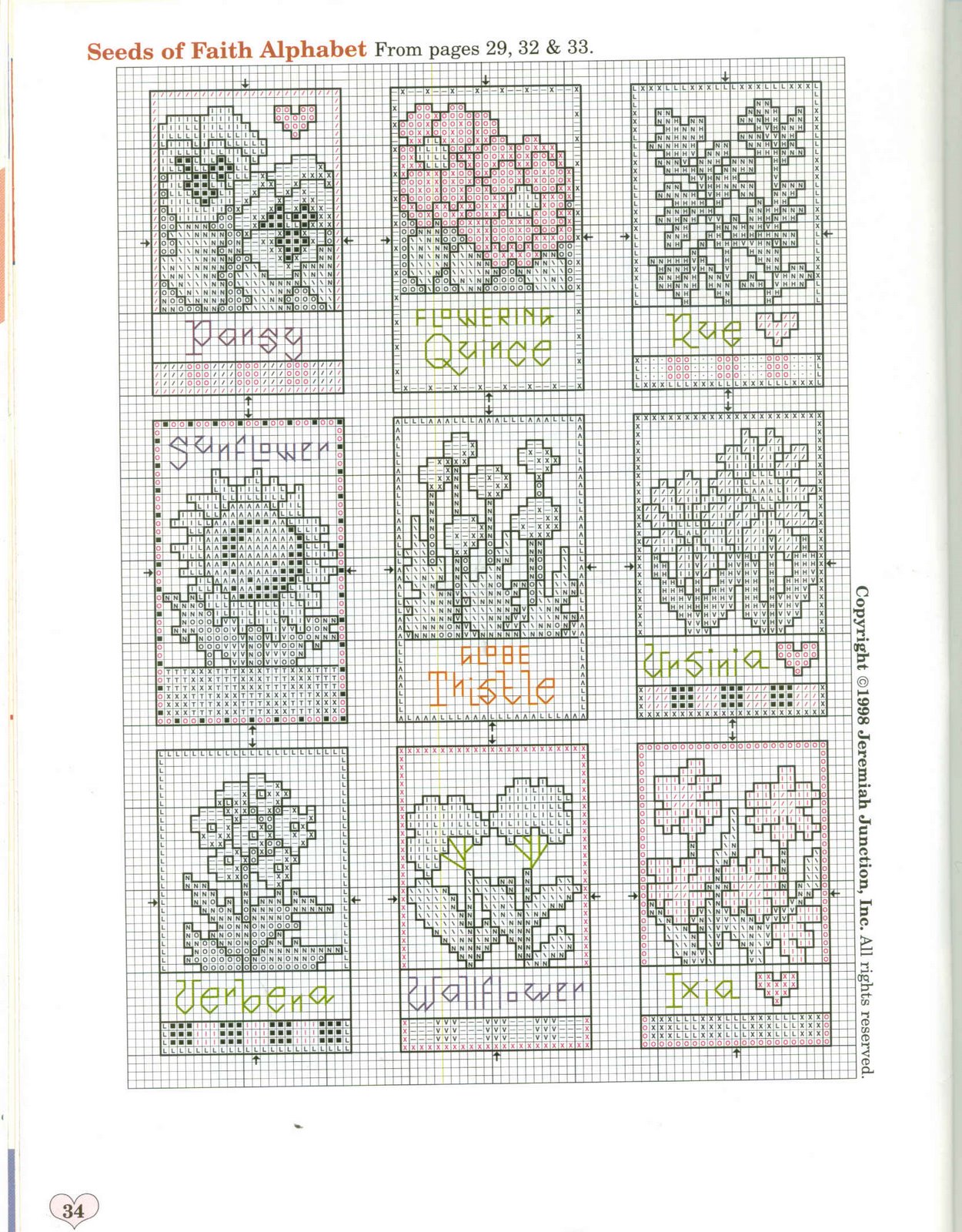 Schema punto croce Postit 2