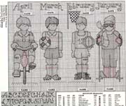 Schema punto croce Boy Stuff Bookmarks 02