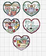 Schema punto croce Cuori Country