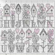 Schema punto croce Flowerpots Abc 03