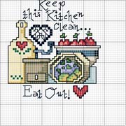 Schema punto croce Keep This Kitchen Clean