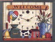 Schema punto croce Welcome Clock 01