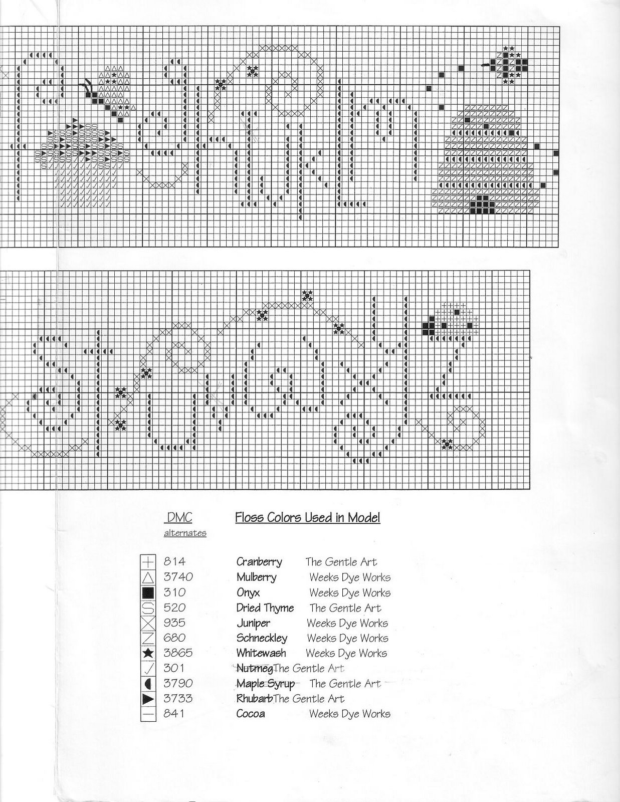 Schema punto croce Spring Row 03