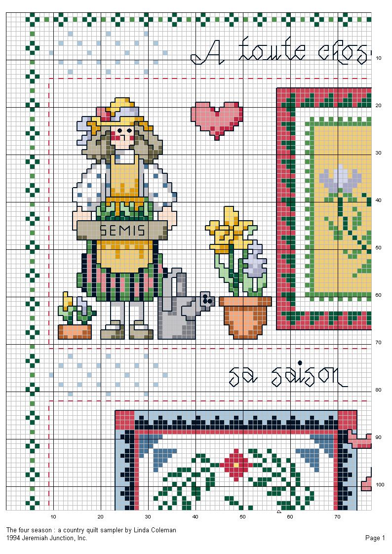 Schema punto croce Stagioni Country 01