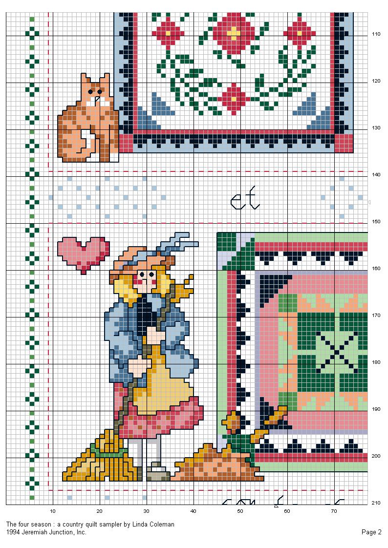 Schema punto croce Stagioni Country 03