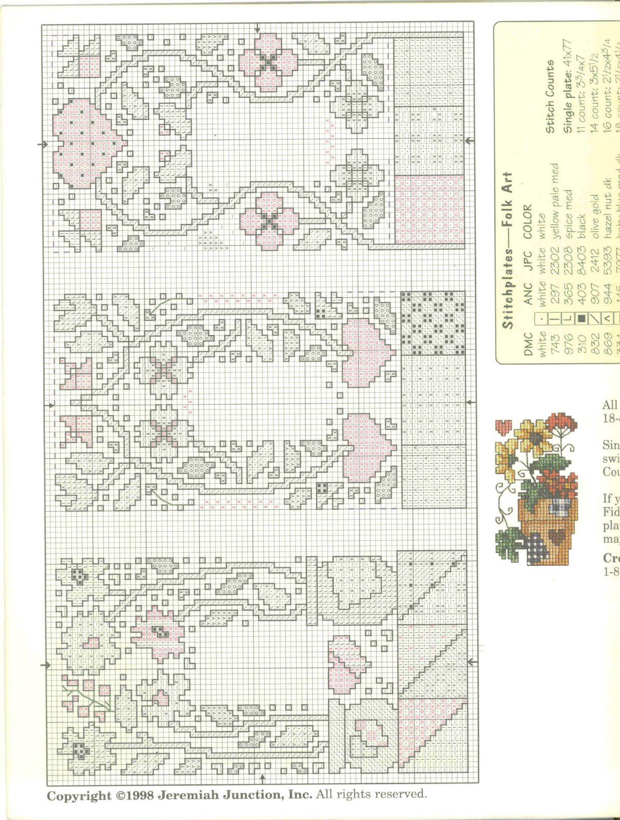 Schema punto croce Stithplates Folk Art 02