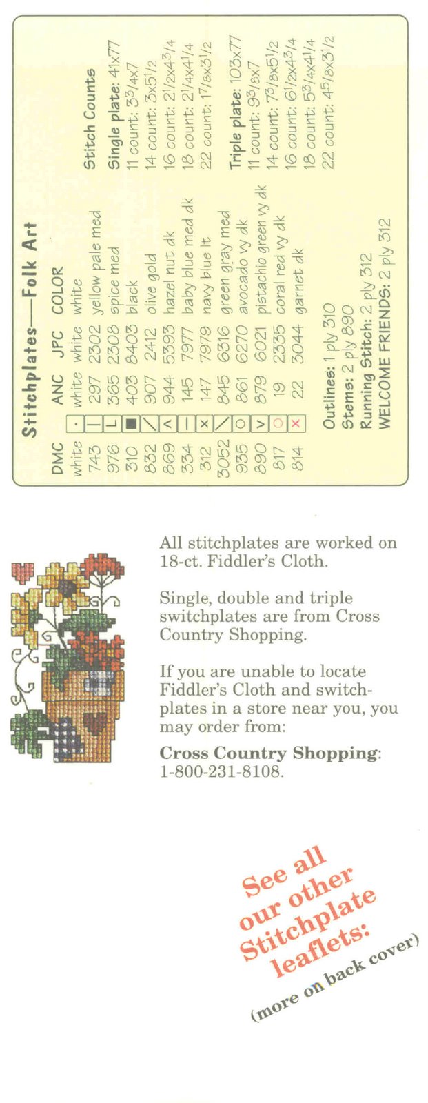 Schema punto croce Stithplates Folk Art 03