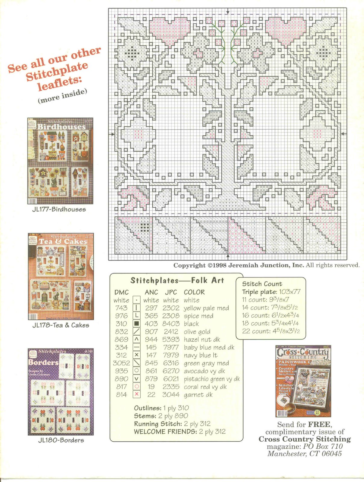 Schema punto croce Stithplates Folk Art 05