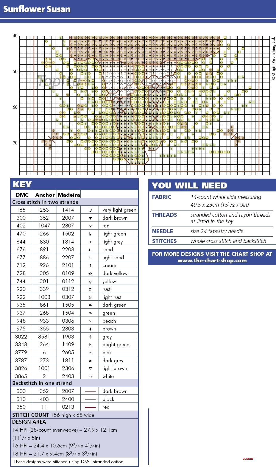 Schema punto croce Sunflower Susan 03