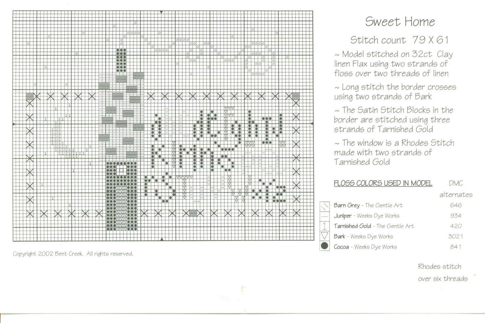Schema punto croce Sweet Home 02