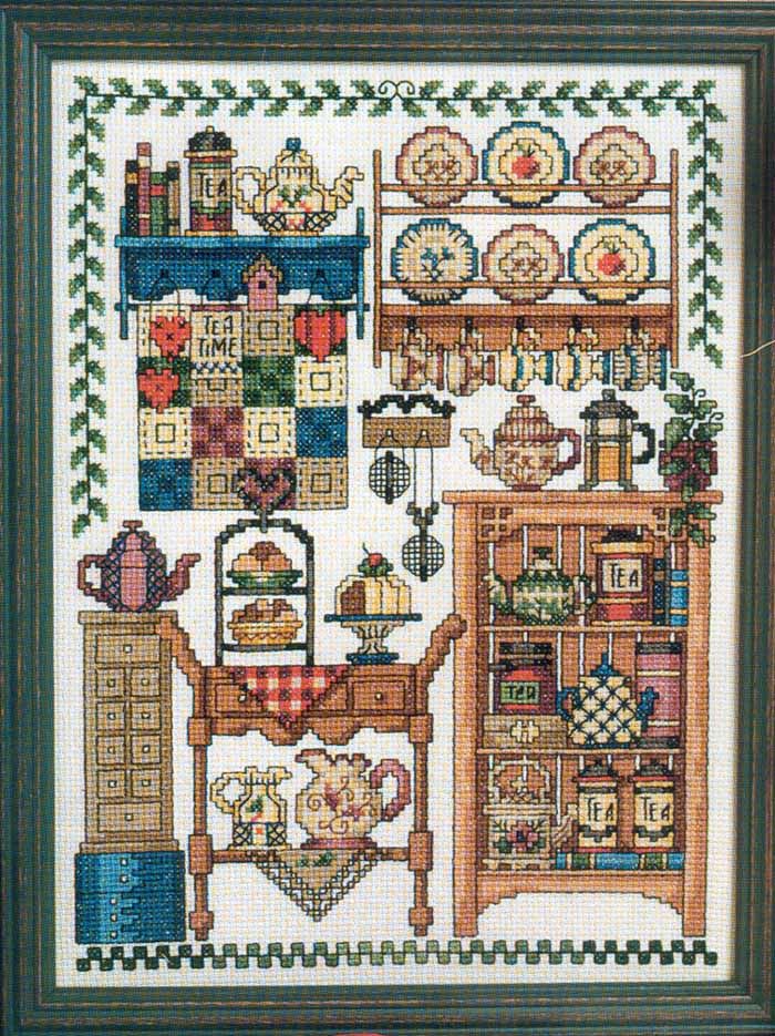 Schema punto croce Teatime Sampler 01