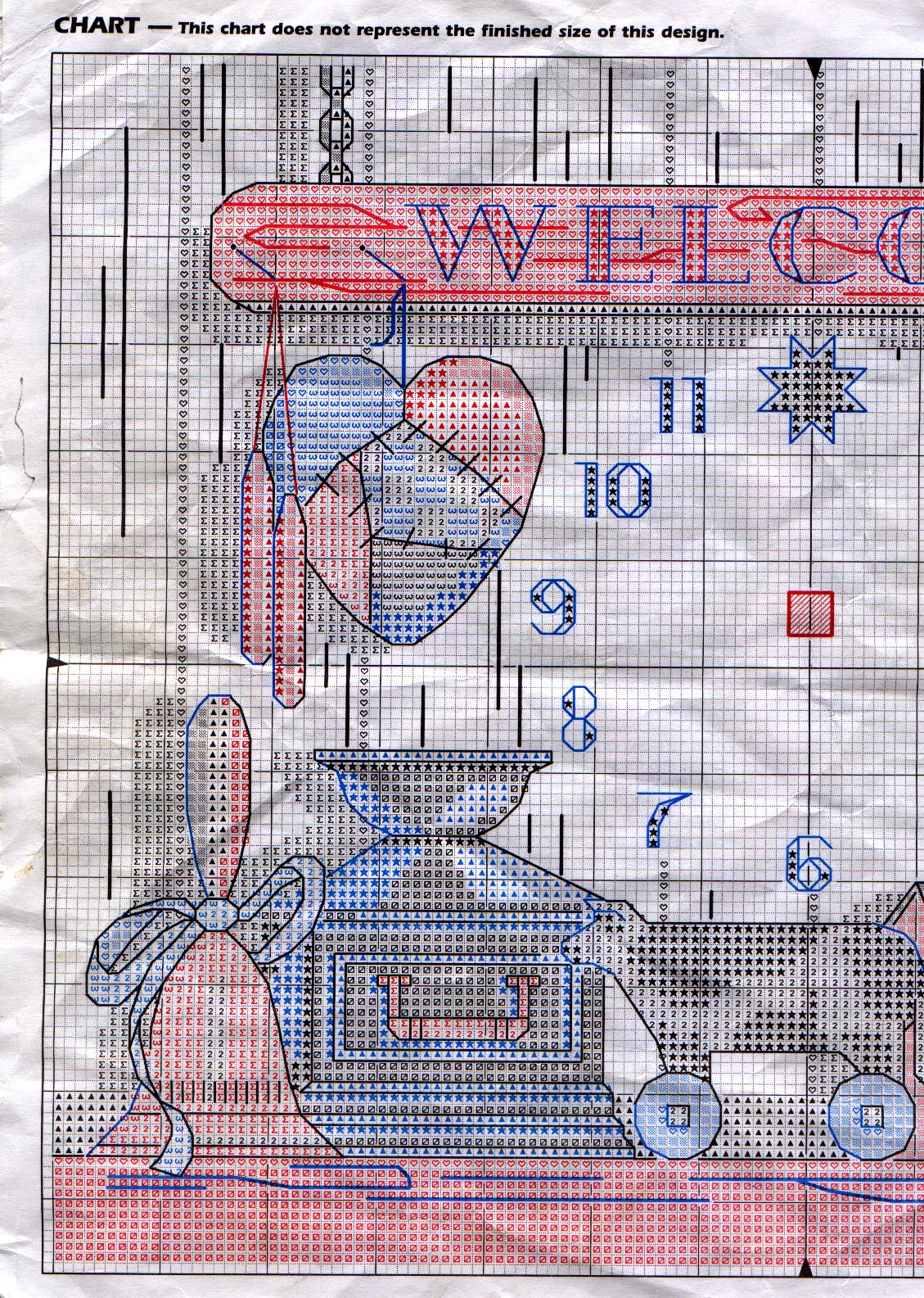 Schema punto croce Welcome Clock 02