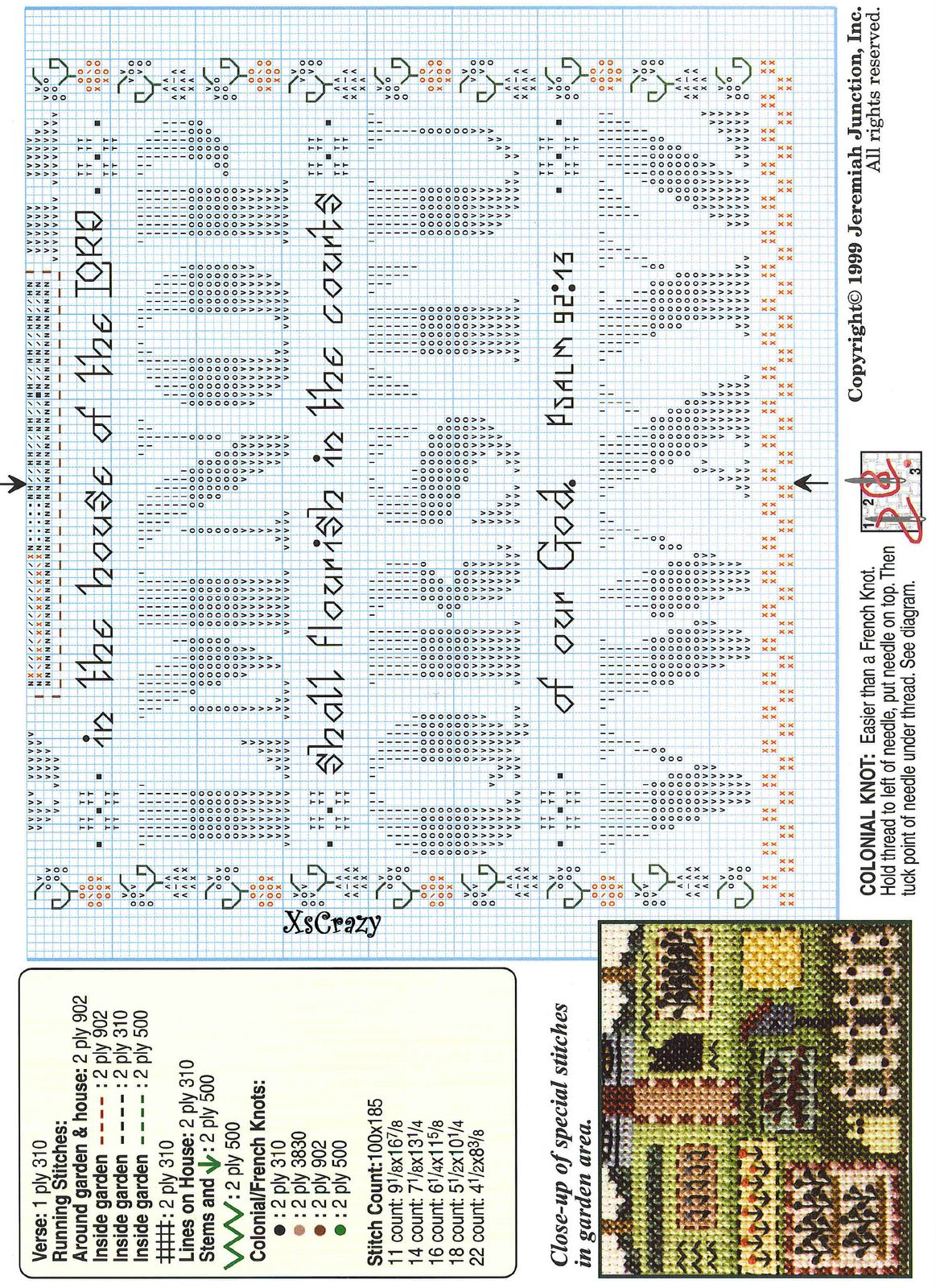 Schema punto croce Welcome Garden 02