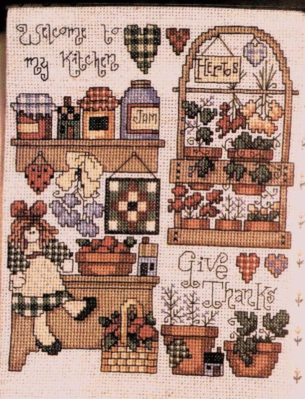 Schema punto croce Welcome My Kitchen 01