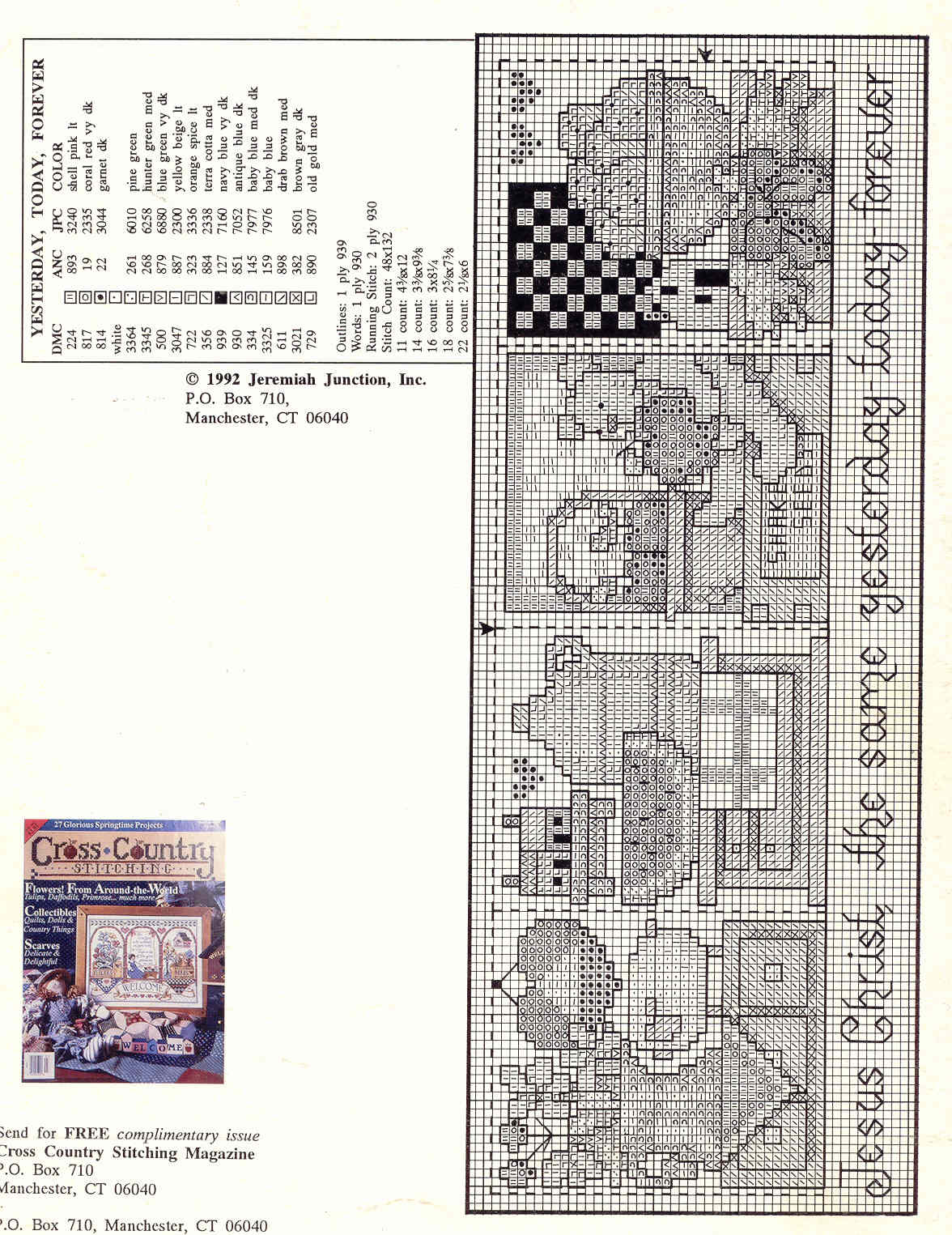 Schema punto croce Yesterday Today Forever 04