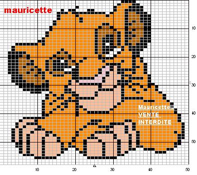 Schema punto croce Leoncino2