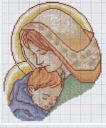 Schema punto croce Maria e Ges&uacute;