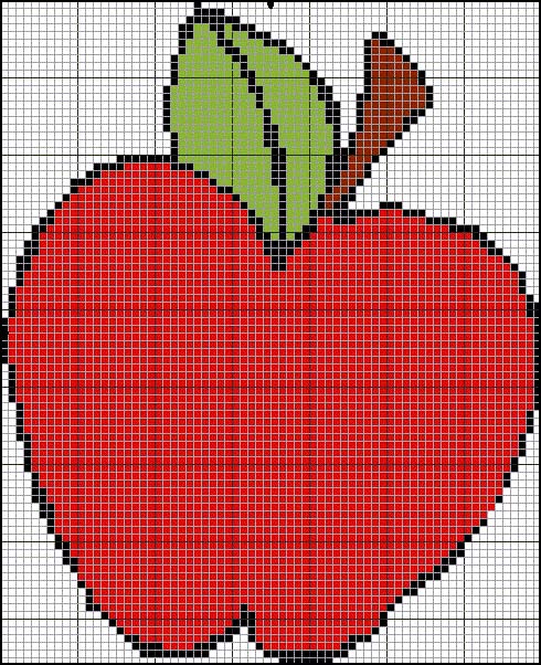 Schema punto croce Mela grande