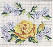 Schema punto croce Rosa gialla