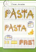 Schema punto croce Schemini pasta