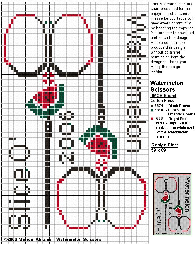 Schema punto croce Forbici