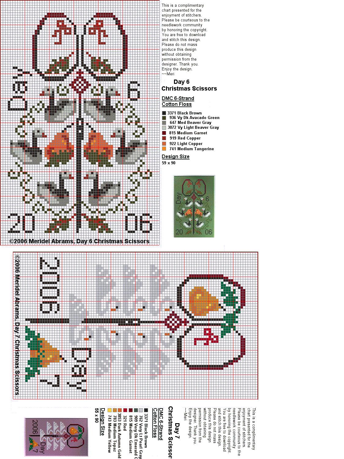 Schema punto croce Forbici7