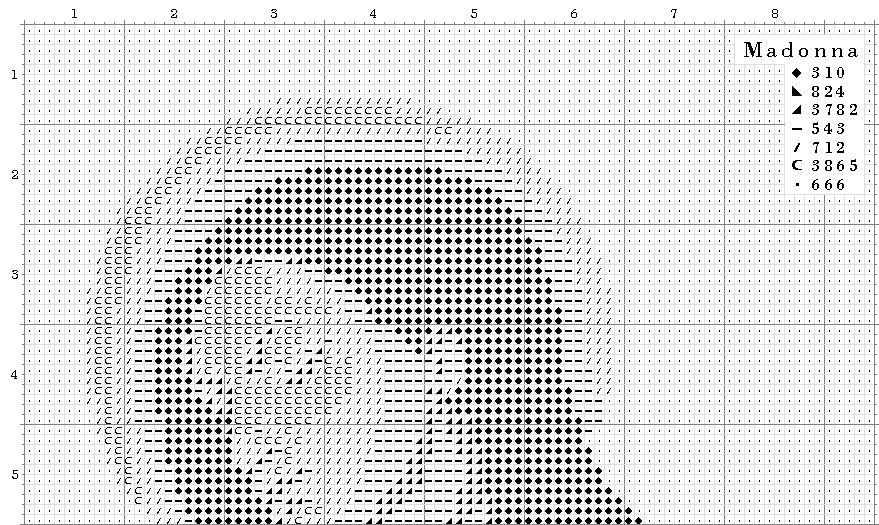 Schema punto croce Madonna1