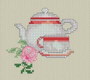 Schema punto croce Teiera tazza