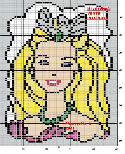 Schema punto croce Barbie1