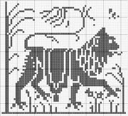 Schema punto croce Leone