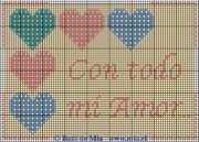 Schema punto croce Cuoricini