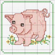 Schema punto croce Maialino