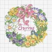 Schema punto croce corona fiori
