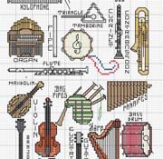 Schema punto croce strumenti musicali2
